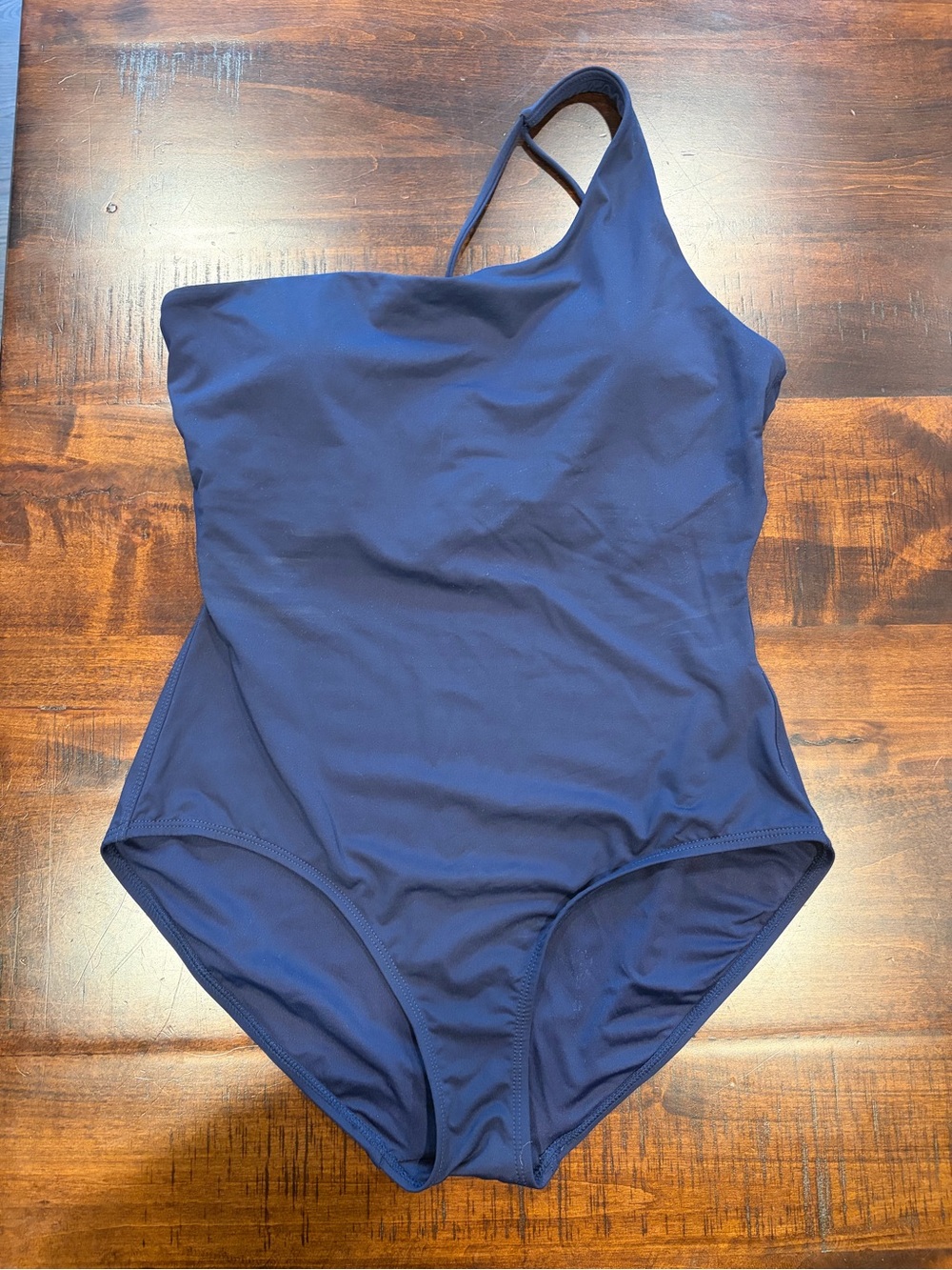 Andie One-Shoulder One-Piece Swimsuit in Navy